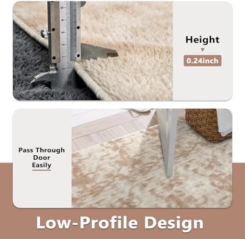 4x6 Tie-dye Light Tan Area Rug Non-Slip Washable for Bedroom Living Room - Image 6