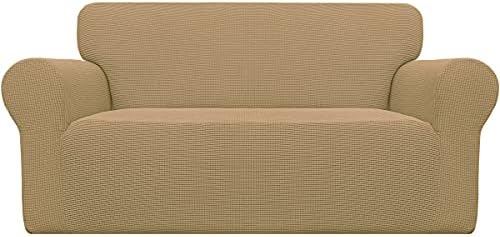 Easy-Going Stretch Loveseat Couch Covers Washable Golden by Easy-Going