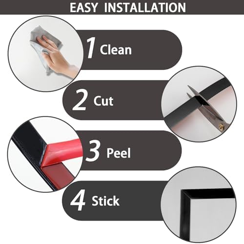 Lunghaa Peel and Stick Finish Molding Trim, Flexible Decoration Strip for Wall Tile Edge, Mirror, Cabinet, Furniture and DIY Home Decoration (Brushed Black, 16.4 ft x 0.8 in) - Image 7