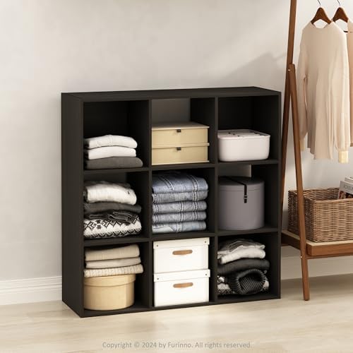 Furinno PELLI Closet Organizers and Storage, 9-Cube Closet Organizer, Open Shelf Closet Storage, for Wardrobe, Bedroom, Living Room, Espresso - Image 2
