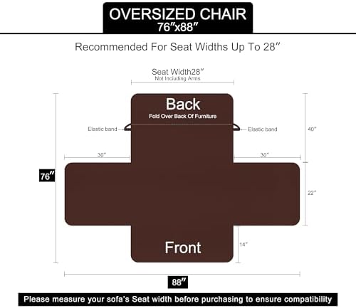 U-NICE HOME Reversible Oversized 28''Chair Covers, Greyish Green/Taupe - Image 6