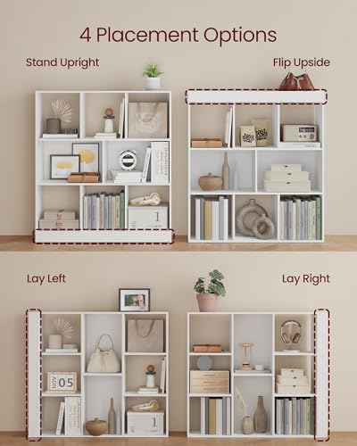 VASAGLE Bookshelf, 8 Cubes Storage Organizer, 35.4 x 9.5 x 39.4 Inches - Image 5