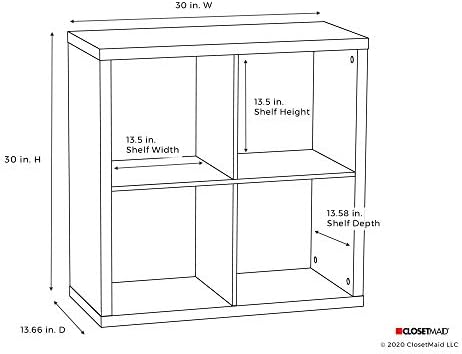 ClosetMaid 4 Cube Storage Shelf Organizer Bookshelf with Back Panel, Easy Assembly, Wood, Black Walnut - Image 3