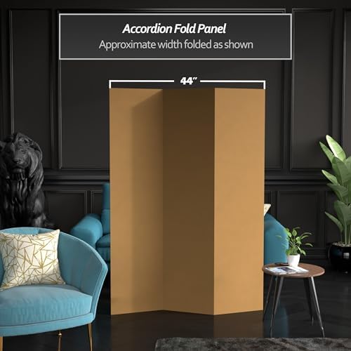 6 ft. Tall Brown Temporary Cardboard Folding Screen - 3 Panel - Image 3