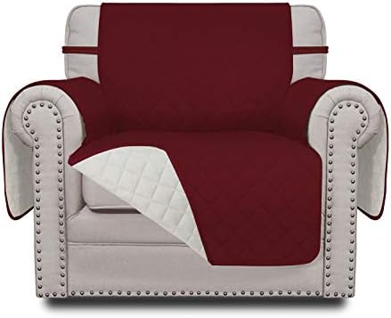 Easy-Going Reversible Couch Cover, Small Chair, Christmas Red/Ivory by Easy-Going