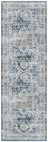 Madane Kitchen Runner 2'6''x8' Soft Rug Runners for Hallways, Navy - Image 2