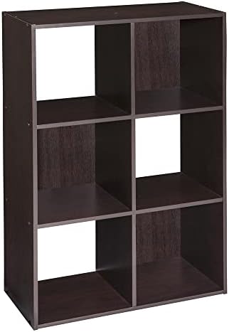 ClosetMaid Cubeicals 6 Cube Storage Shelf Organizer Bookshelf, Stackable, Vertical or Horizontal, Easy Assembly, Wood, Chocolate Finish by Unknown