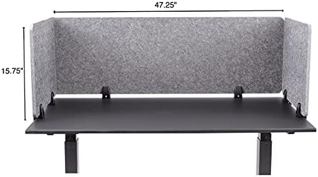 ReFocus™ Raw Clamp-On Acoustic Desk Divider – Reduce Noise and Visual Distractions with This Lightweight Desk Mounted Privacy Panel (Castle Gray, 47.25" x 16", 23.6" x 16", & 23.6" x 16") - Image 5