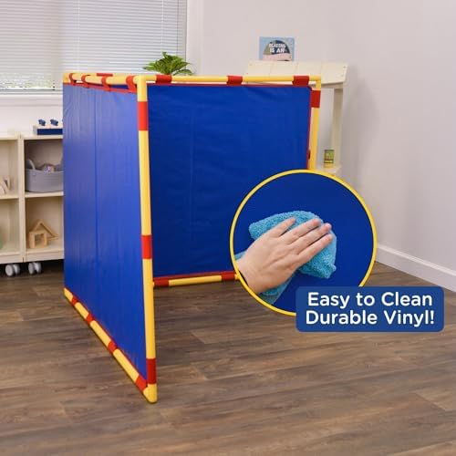 Children's Factory Big Screen Right Angle PlayPanel, Kids Room Divider, Classroom Privacy Screen, Blue - Image 5