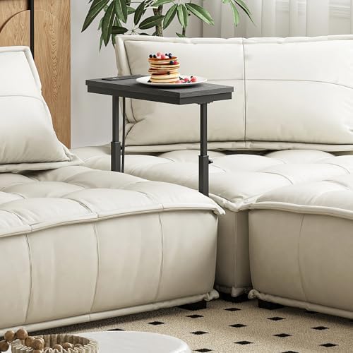 TUTOTAK End Table with Charging Station, Side Table, Tall Couch Table - Image 4