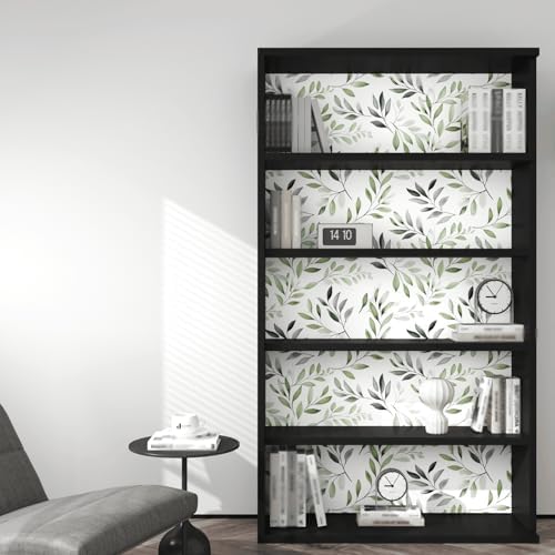 Danodoi Sage Green Vintage Leaf Peel and Stick Wallpaper 17.5" x 787" | Waterproof Vinyl Self Adhesive Removable Renter Friendly Floral Contact Paper - Image 2