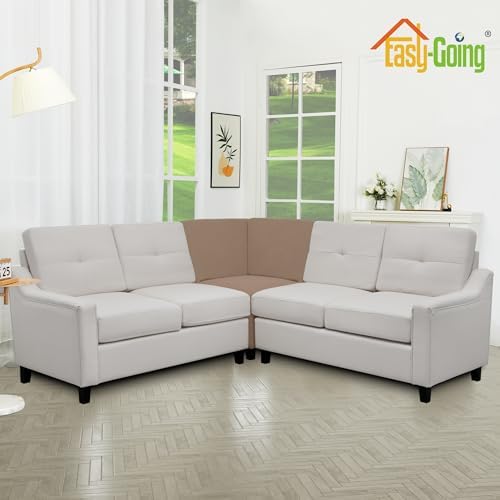 Easy-Going Stretch Soft Sectional Corner Sofa Couch Slipcover Camel - Image 3