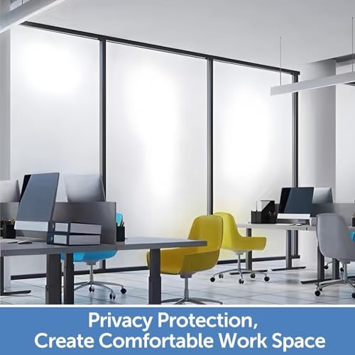 Frosted Glass Film, Static Cling Removable Decorative Window Sticker for Bathroom Doors & Windows, Privacy Window Film with Heat Insulation & UV Blocking, 11.8 x 78.7 Inches - Image 3