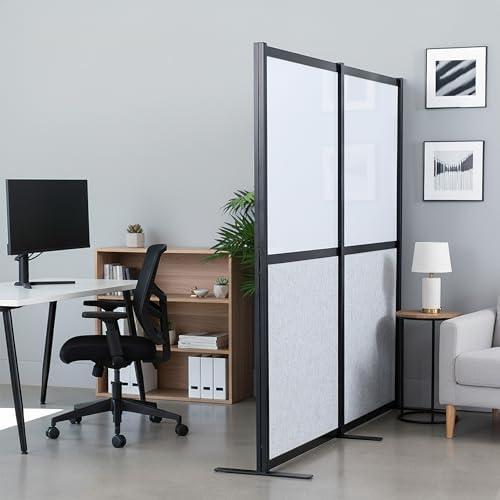 VIVO Dry Erase/Gray Freestanding 76 x 66 inch Privacy Panel, PP-MWS63B-WB - Image 2