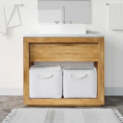 TheWarmHome Storage Basket for Shelves - 15.8x11.8x11.8 inch 3 Pack Fabric Storage Cubes, Collapsible Storage Bin for Organizing Organizer Closet Book Gift Dog(White) - Image 4