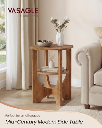 VASAGLE Side Table, 2 Tier Small Accent End Table, Nightstand - Image 3