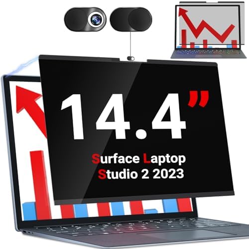 ZOEGAA Privacy Screen for Microsoft Surface Laptop Studio 2/1 14.4-Inch,Magnetic Removable Touchable Privacy Filter for Surface Studio 14 inch Screen Protector,Anti-Blue Light Anti-Scratch by ZOEGAA