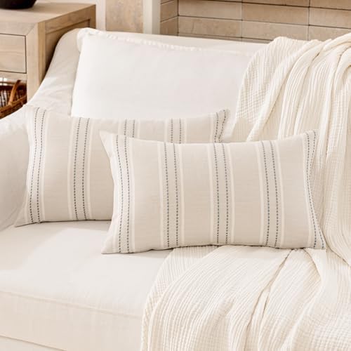 Hckot Grey Decorative Throw Pillow Covers 12x20 Set of 2 Boho Pillow Covers - Image 2