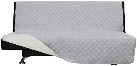 Easy-Going Reversible Couch Cover, Large Futon Sofa, Light Gray/Ivory by Easy-Going