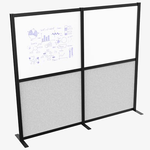 VIVO Dry Erase/Gray Freestanding 76 x 66 inch Privacy Panel, PP-MWS63B-WB by VIVO