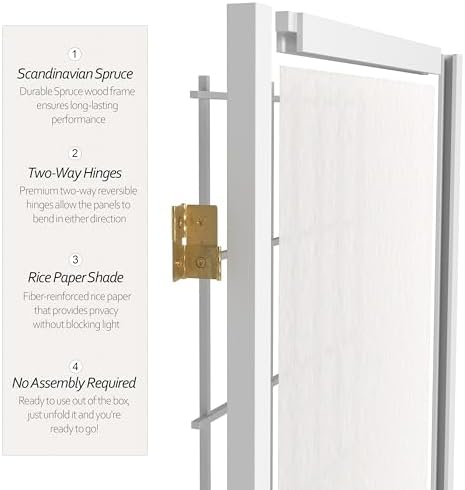 Red Lantern 7 ft. Tall Window Pane Shoji Screen - White - 3 Panels - Image 4