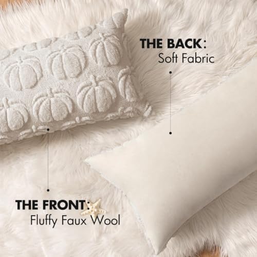MIULEE Fall Pillow Cover Pumpkin Fall Decor Lumbar 14x36 Beige - Image 6