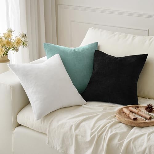 MIULEE Aqua Green Chenille Couch Throw Pillow Covers, 18x18 - Image 5