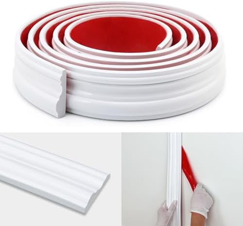 Peel and Stick Wall Molding Trim, Flexible Chair Rail Moulding Strip for Mirror Frame, Wall Protection and Home DIY Decoration (118'' x 2.4'') by Taaizau