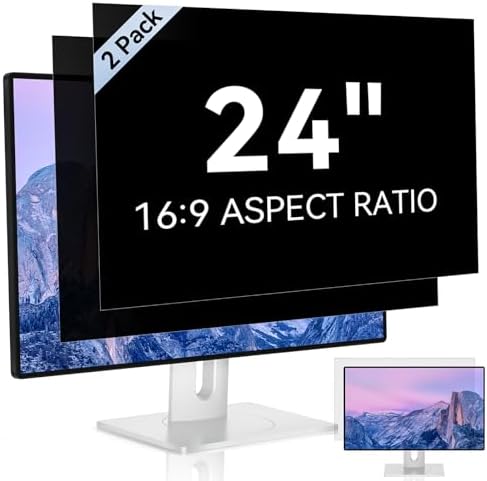 [2 Pack] 24 Inch Computer Privacy Screen Filter for 16:9 Widescreen Monitor by Mamol