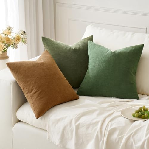 MIULEE Bronze Chenille Couch Throw Pillow Covers, 20x20 - Image 5