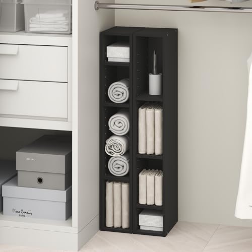 Furinno Fulda 8-Tier Closet Organizers and Storage, Open Shelf, Storage Organizer, 6-Inch Width, for Closet, Bedroom, Blackwood - Image 5