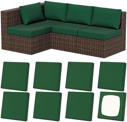 8Pcs Outdoor Cushion Covers, Stretch Patio Furniture Couch Chair Slipcovers by VORSHAPE