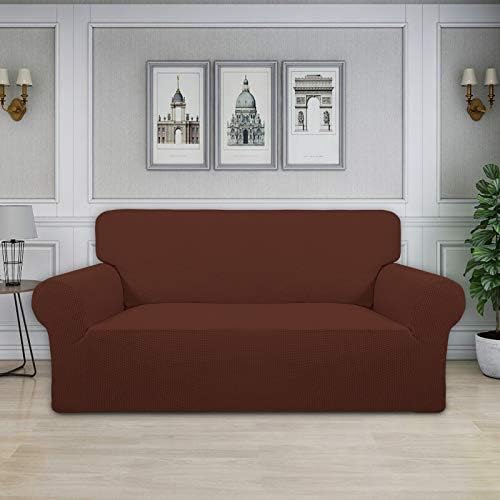 Easy-Going Stretch Oversized Loveseat Couch Covers Washable Coffee - Image 2