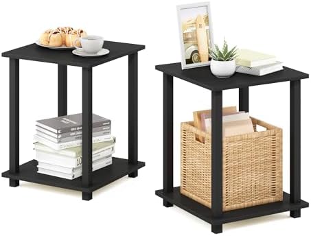 Furinno Simplistic Set of 2 Toolless Living Room Table Set, Americano by Furinno-FitsYourSpaceFitsYourBudget
