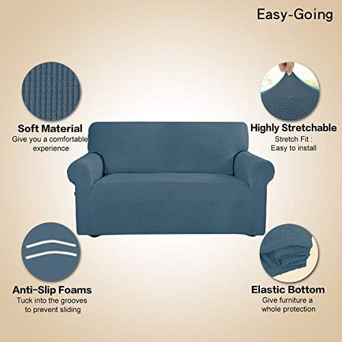 Easy-Going Stretch Oversized Sofa Couch Slipcover Washable Bluestone - Image 3