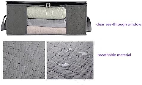 Storage Clothes Bins Closet Bags: Containers Organizer Bag Boxes Clothing Bin Box Container Organization for Organizing Blanket Cloth Pillow Sheet Sweater and Storage Totes Organizers With Lids - Image 6