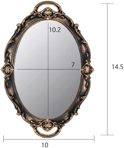 Eaoundm 14.5 x 10 inchs Oval Vintage Hanging Mirror (Brown 2 Pcs) - Image 5