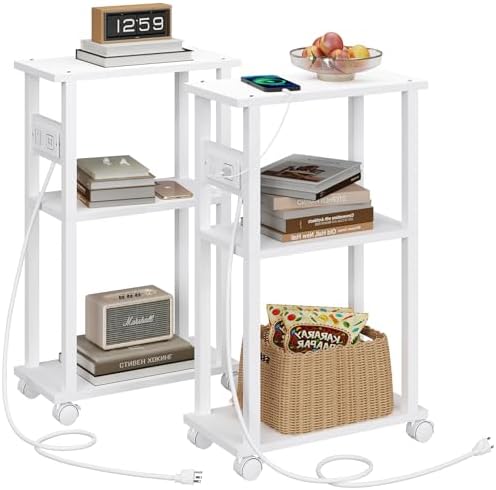 TUTOTAK Small Narrow Side Table, Set of 2 Skinny End Table by ChoosetutotakFurnitureBuildYourCozyHome