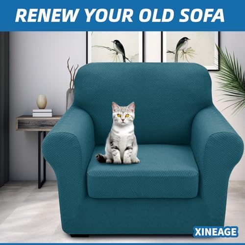 XINEAGE 2-Piece Stretch Armchair Sofa Cover, Washable Couch Covers for Dog - Image 4