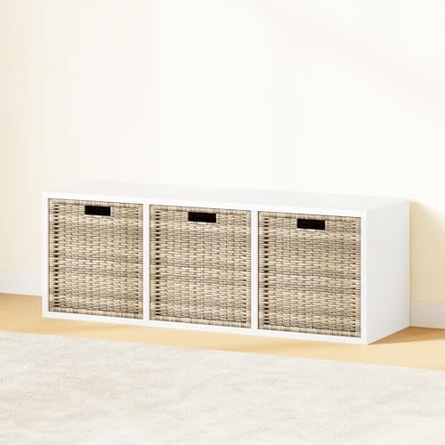 IOTXY DIY Modular Cubby Bookcase - Stackable 3-Cube Open Bookshelf, White - Image 2