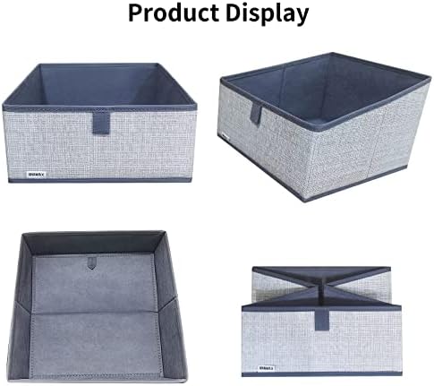 3 Packs Closet Storage Bins - Trapezoid Large Storage Box - Foldable Fabric Baskets for Organizing Clothes - Baby Toiletry, Toys, Towel, DVD, Book (1# Dark Grey, 11.6 x 11.6 x 7.9 inches) - Image 3