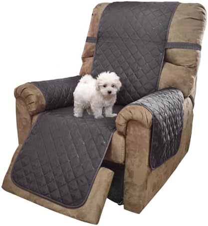 U-NICE HOME Reversible Recliner Chair Covers, Dark Grey by U-NICEHOME