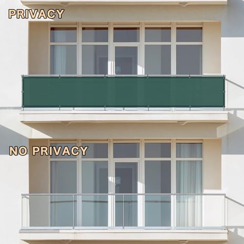 SUNLAX Custom Size 3'x18' Dark Green Balcony Privacy Screen 90% UV Block - Image 5