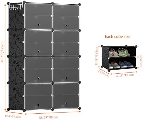 HOMIDEC Shoe Rack Organizer 32 Pair Modular Shoe Storage Cabinet for Closet - Image 3