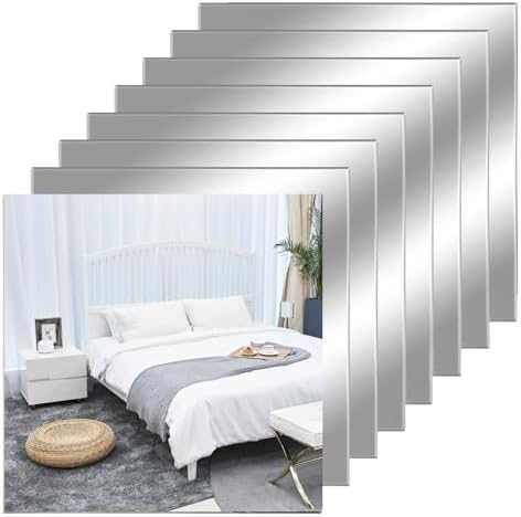 12"x12" Square Self Adhesive Acrylic Mirror Tiles 8 Pack by Chuangyinggo