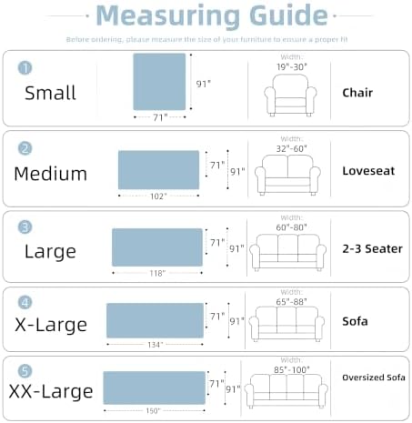 Couch Cover for Dogs Washable Sofa Cover, Sectional Couch Covers, Sofa Covers for 2 Cushion Couch, Non Slip Stripe Sofa Slipcovers Furniture Protector (Blue Checkered 91x118) - Image 2