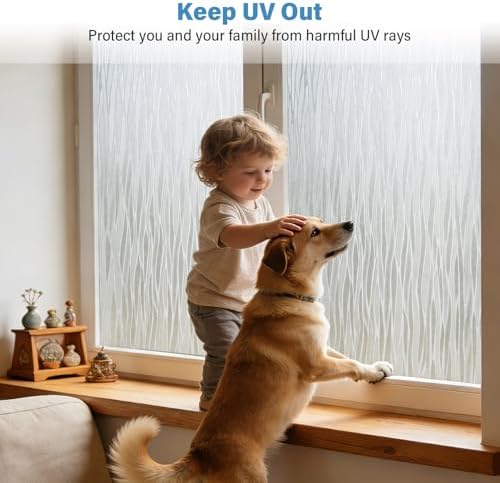 Finnez Window Privacy Film, Frosted Stripes Static Cling, 23.6″ x 157.4″ - Image 3
