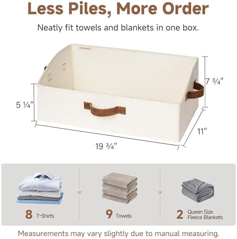 StorageWorks Closet Storage Bins Trapezoid, Ivory White, Large, 3-Pack - Image 3