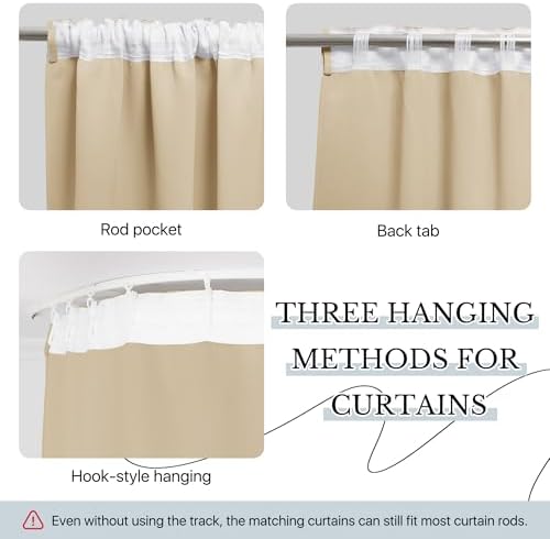 RYB HOME Room Divider Curtain with Flexible Track Wall/Ceiling Mount - Image 7