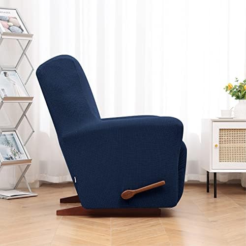 KEKUOU Recliner Chair Covers, 1-Piece Lazy Boy Recliner Covers, Navy Blue - Image 3